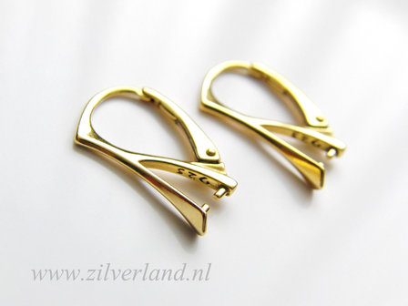 Sterling Zilveren Oorhaken met Klem- Verguld