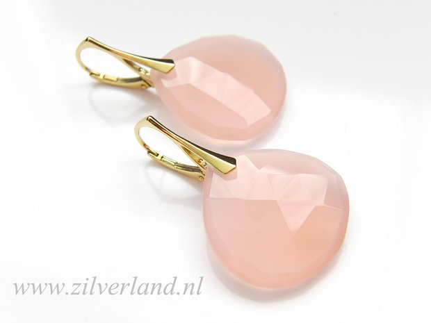 Sterling Zilveren Edelstenen Oorbellen met Chalcedoon Briolettes