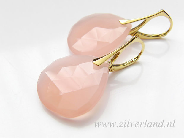 Sterling Zilveren Edelstenen Oorbellen met Chalcedoon Briolettes