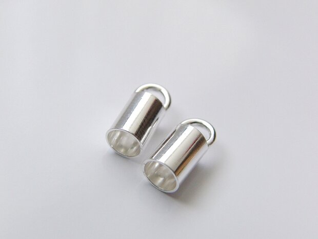 2 Stuks 4mm Sterling Zilveren Eindstuk