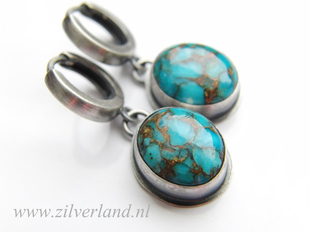 Handgemaakte Zilveren Oorbellen met Turkoois