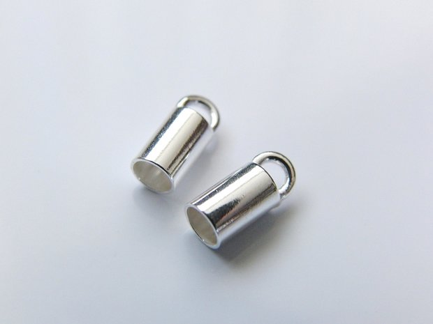 2 Stuks 3,5mm Sterling Zilveren Eindstuk