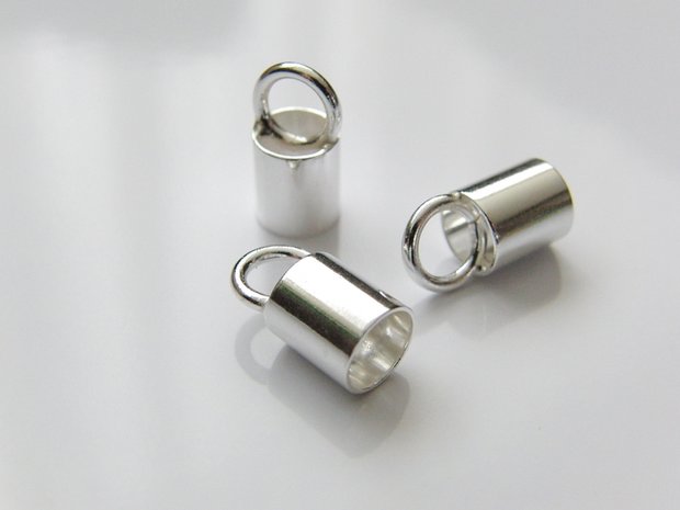 2 Stuks 6,3mm Sterling Zilveren Eindstuk