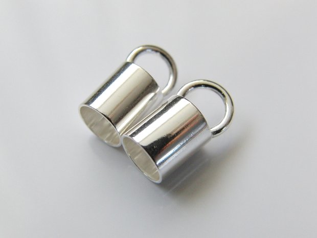 2 Stuks 6,3mm Sterling Zilveren Eindstuk
