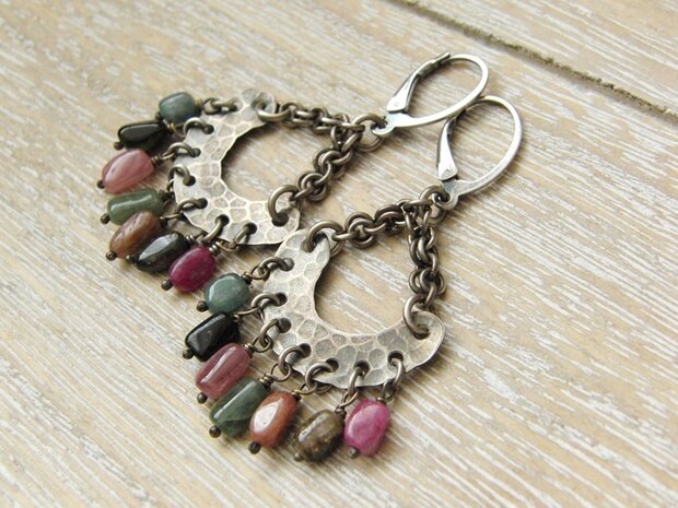 Edelstenen Oorbellen "Toermalijn in Oxide"