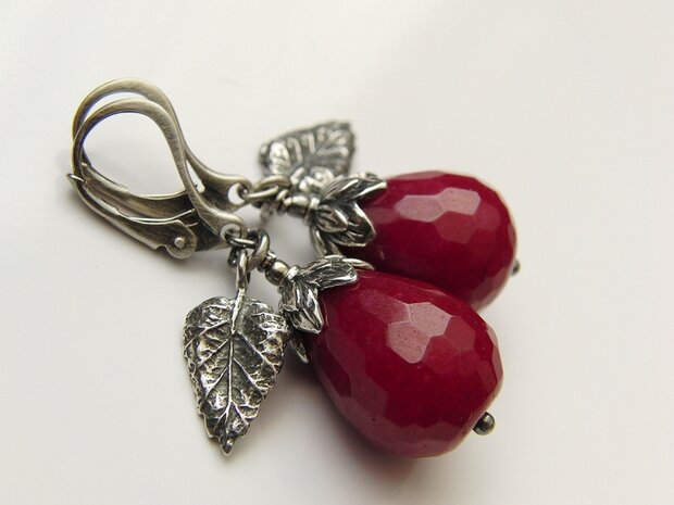 Zilveren Oorbellen met Jade