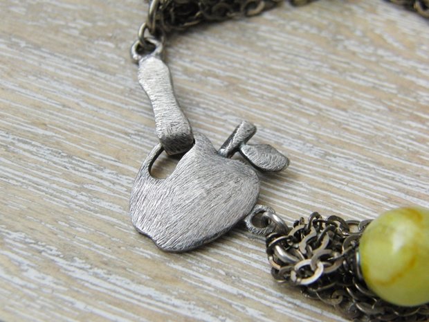 Zilveren Armband met Groene Onyx Halfedelstenen "Apple"