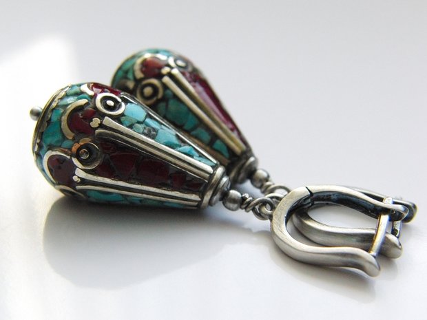 Handgemaakte Oorbellen met Kralen uit Tibet