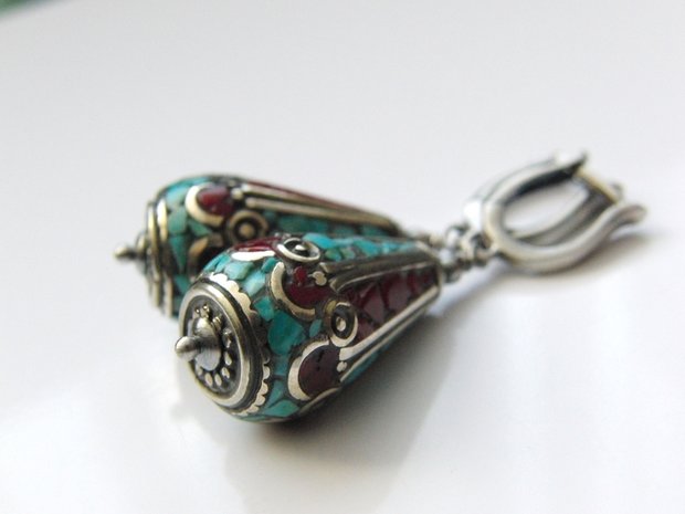 Handgemaakte Oorbellen met Kralen uit Tibet