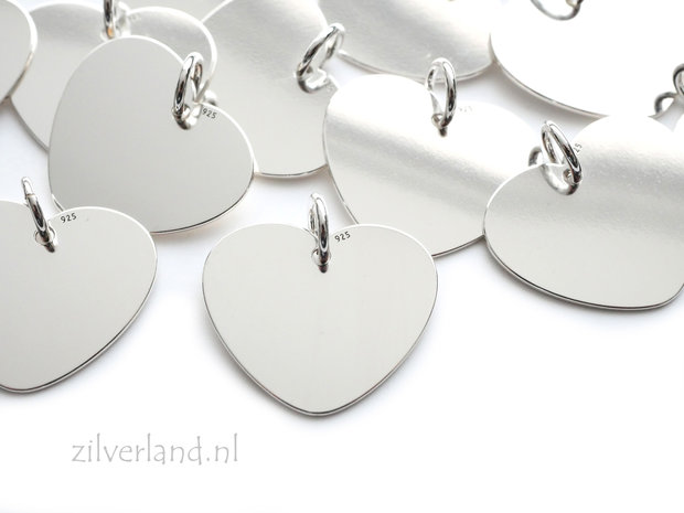 20mm-0,60mm Sterling Zilveren Bedel- Hart