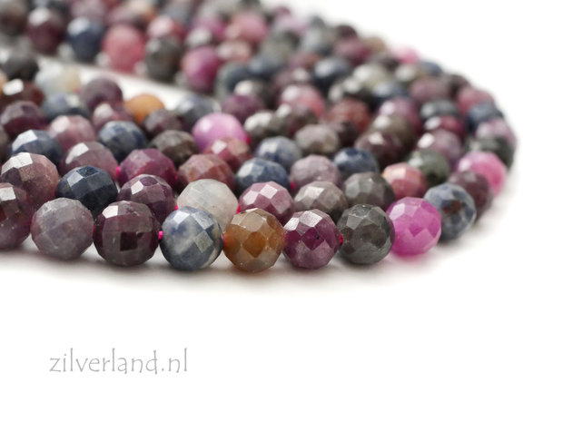 6mm Robijn en Saffier Edelstenen Kralen- Facet