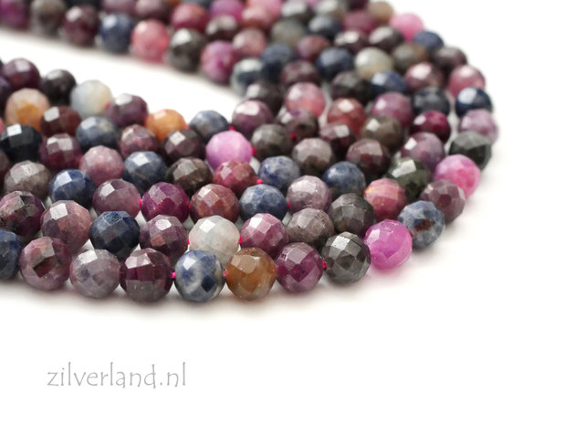 6mm Robijn en Saffier Edelstenen Kralen- Facet