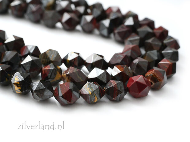 8mm Rode Tijgerijzer Edelsteen Kralen- Star Cut