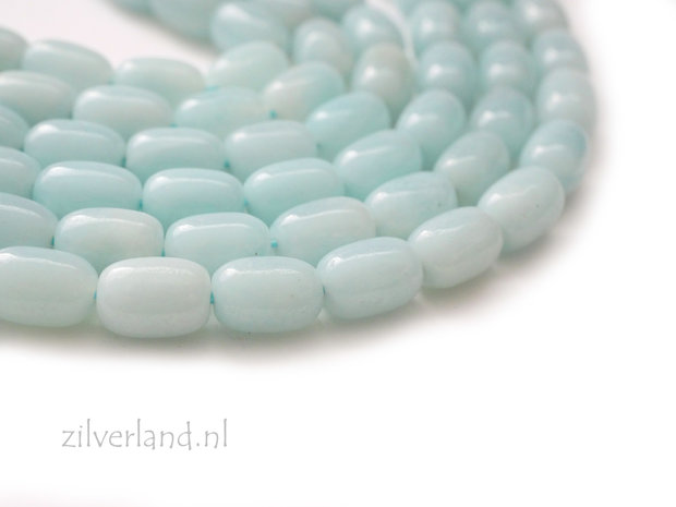 9mm x 6,5mm Amazoniet Edelstenen Kralen- Barrel