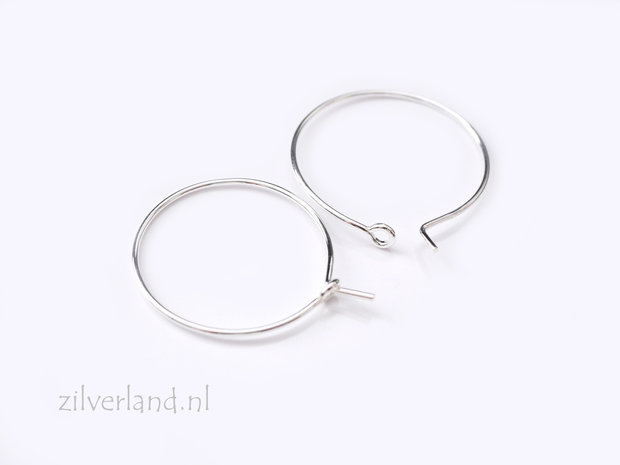 22mm Sterling Zilveren Oorbelhaken- Creolen