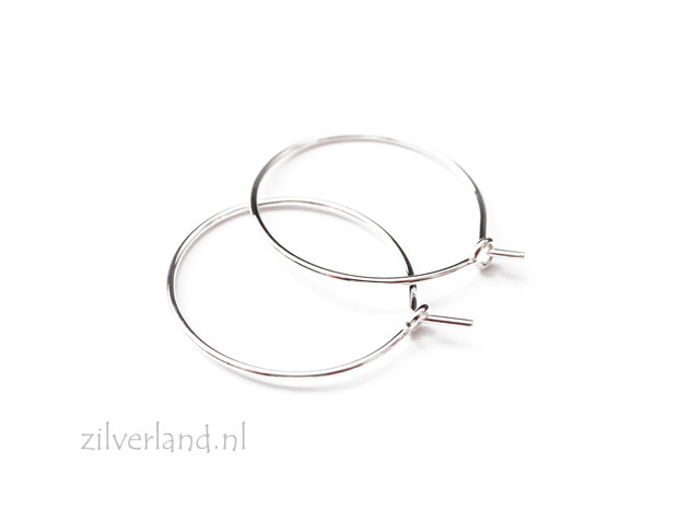 22mm Sterling Zilveren Oorbelhaken- Creolen