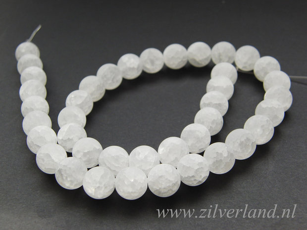 10mm Bergkristal Kralen Mat/Craquele