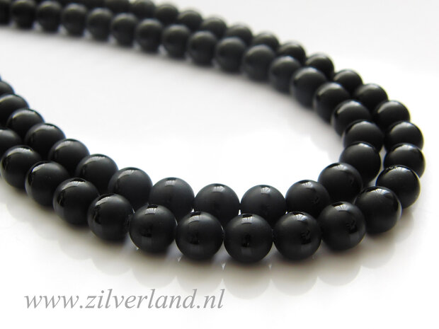 8mm Onyx Edelstenen Kralen- Mat/Glad