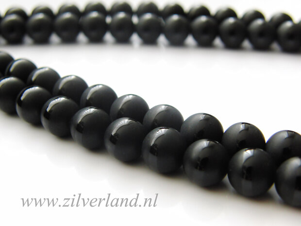 8mm Onyx Edelstenen Kralen- Mat/Glad