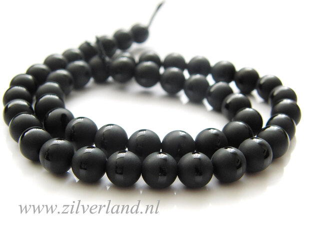 8mm Onyx Edelstenen Kralen- Mat/Glad