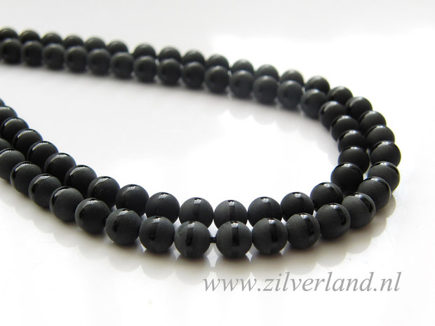 6mm Onyx Edelstenen Kralen- Mat/Glad