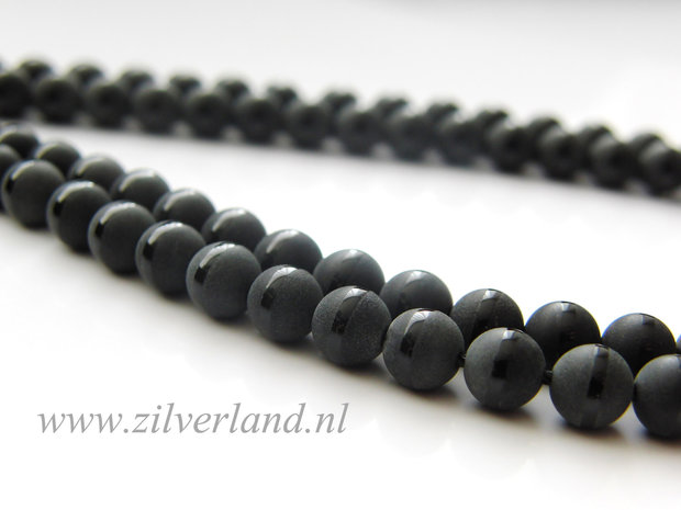 6mm Onyx Edelstenen Kralen- Mat/Glad