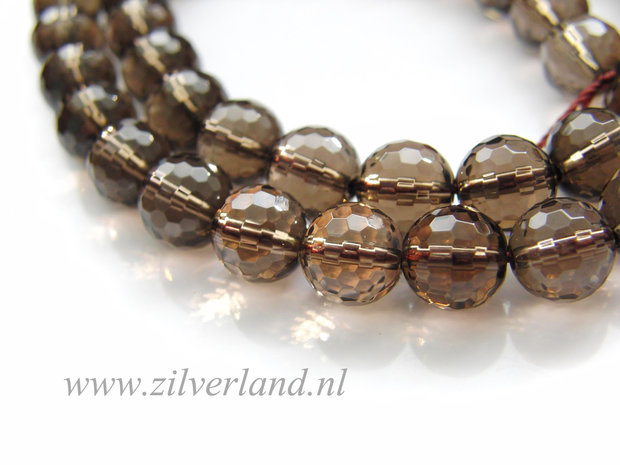 8mm Rookkwarts Kralen- Micro Facet