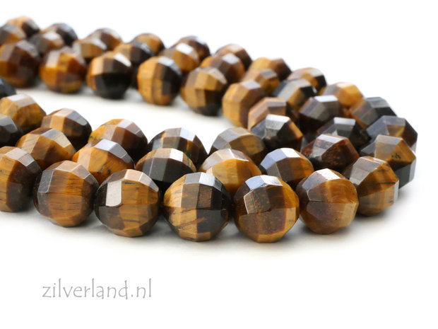 10mm Tijgeroog Edelstenen Kralen- Facet 
