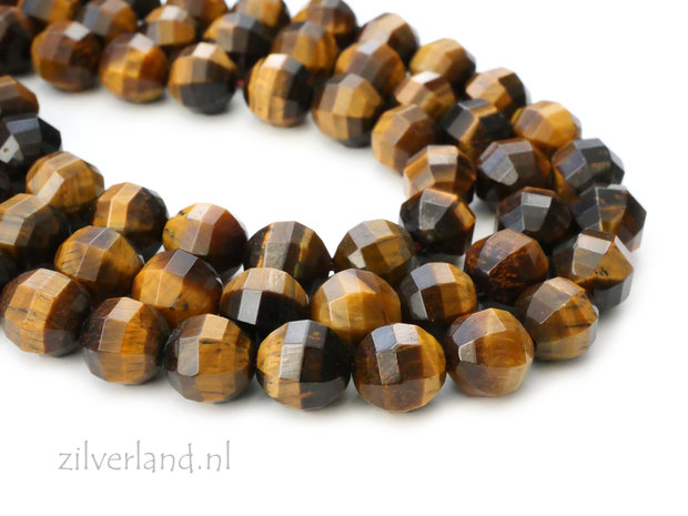 10mm Tijgeroog Edelstenen Kralen- Facet 