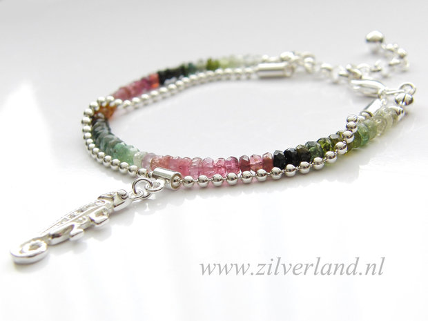 Sterling Zilveren Armband met Toermalijn- Kameleon