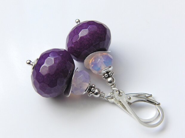 Zilveren Oorbellen met Jade en Opaliet 