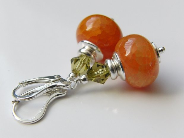 Edelstenen Oorbellen met Agaat "Dragon Veins"