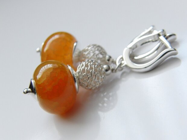 Oorbellen met Agaat Edelstenen "Dragon Veins"