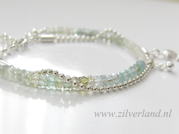 Sterling Zilveren Armband met Aquamarijn- Dolfijn