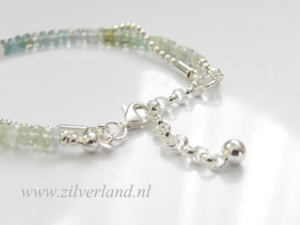 Sterling Zilveren Armband met Aquamarijn- Dolfijn