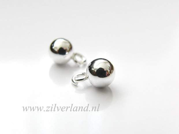 2 Stuks 6mm Sterling Zilveren Balletje met Montagering