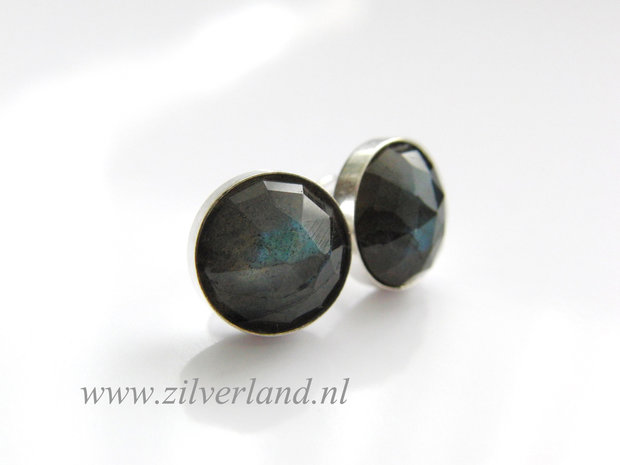 Sterling Zilveren Oorstekers met Labradoriet