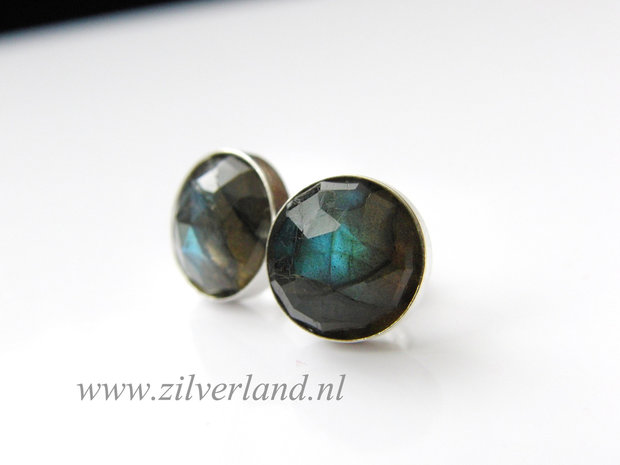 Sterling Zilveren Oorstekers met Labradoriet