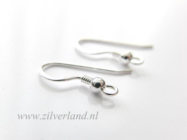 Sterling Zilveren Oorbelhaken met Balletje