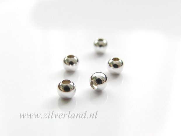 50 Stuks 4mm Sterling Zilveren Kralen