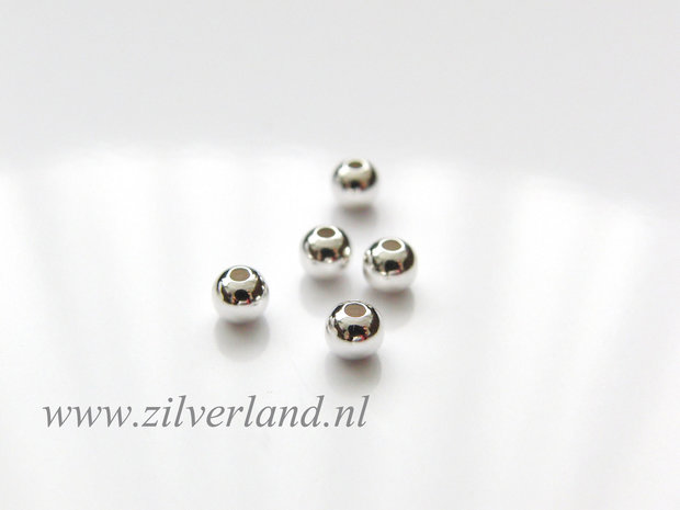 50 Stuks 4mm Sterling Zilveren Kralen