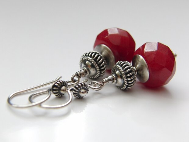 Zilveren Oorbellen met Jade "Jade in Oxide"