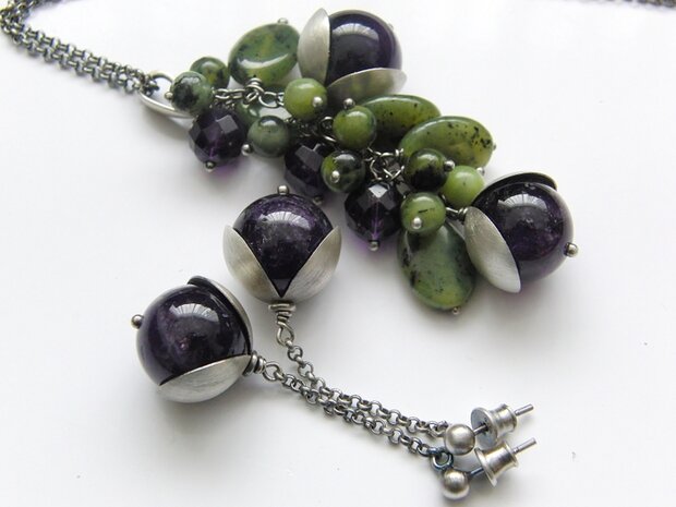 Zilveren Oorbellen met Amethist Edelstenen