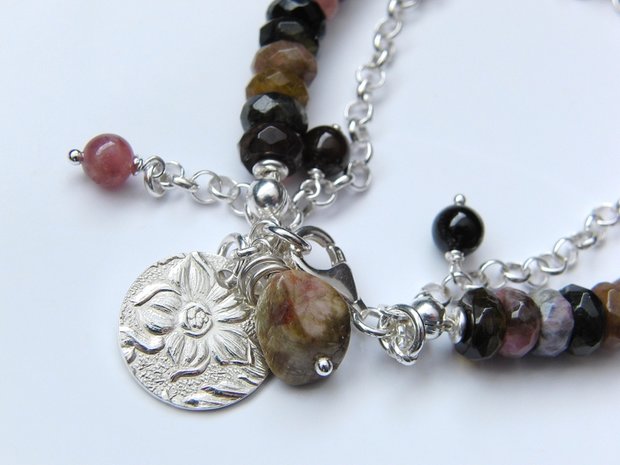 Handgemaakte Zilveren Armband met Toermalijn