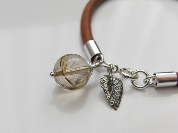 Leren Armband met Bedels "Rutielkwarts"