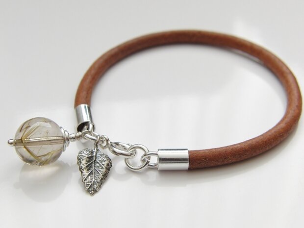 Leren Armband met Bedels "Rutielkwarts"