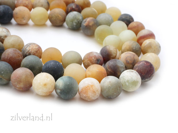 8mm Flower Jade Edelsteen Kralen- Mat