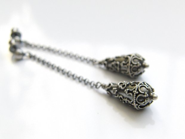 Sterling Zilveren Oorbellen met Bali Kralen