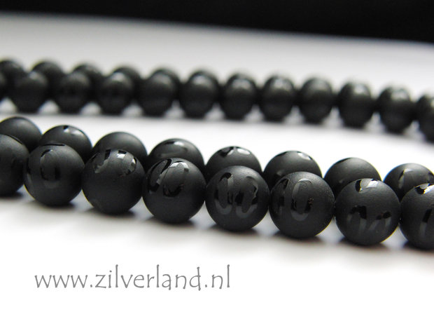 8mm Onyx Kralen- Mat/Glad