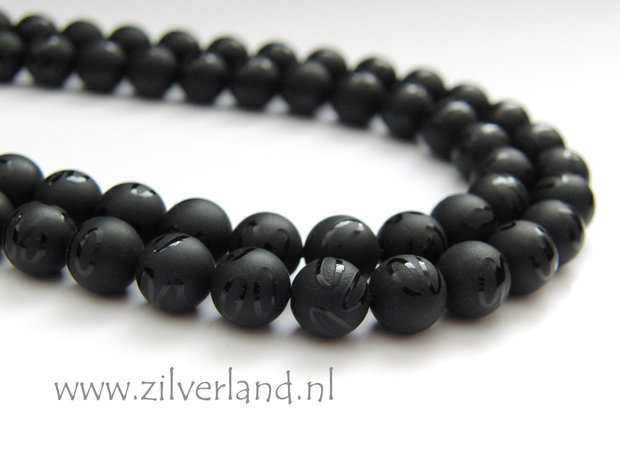 8mm Onyx Kralen- Mat/Glad